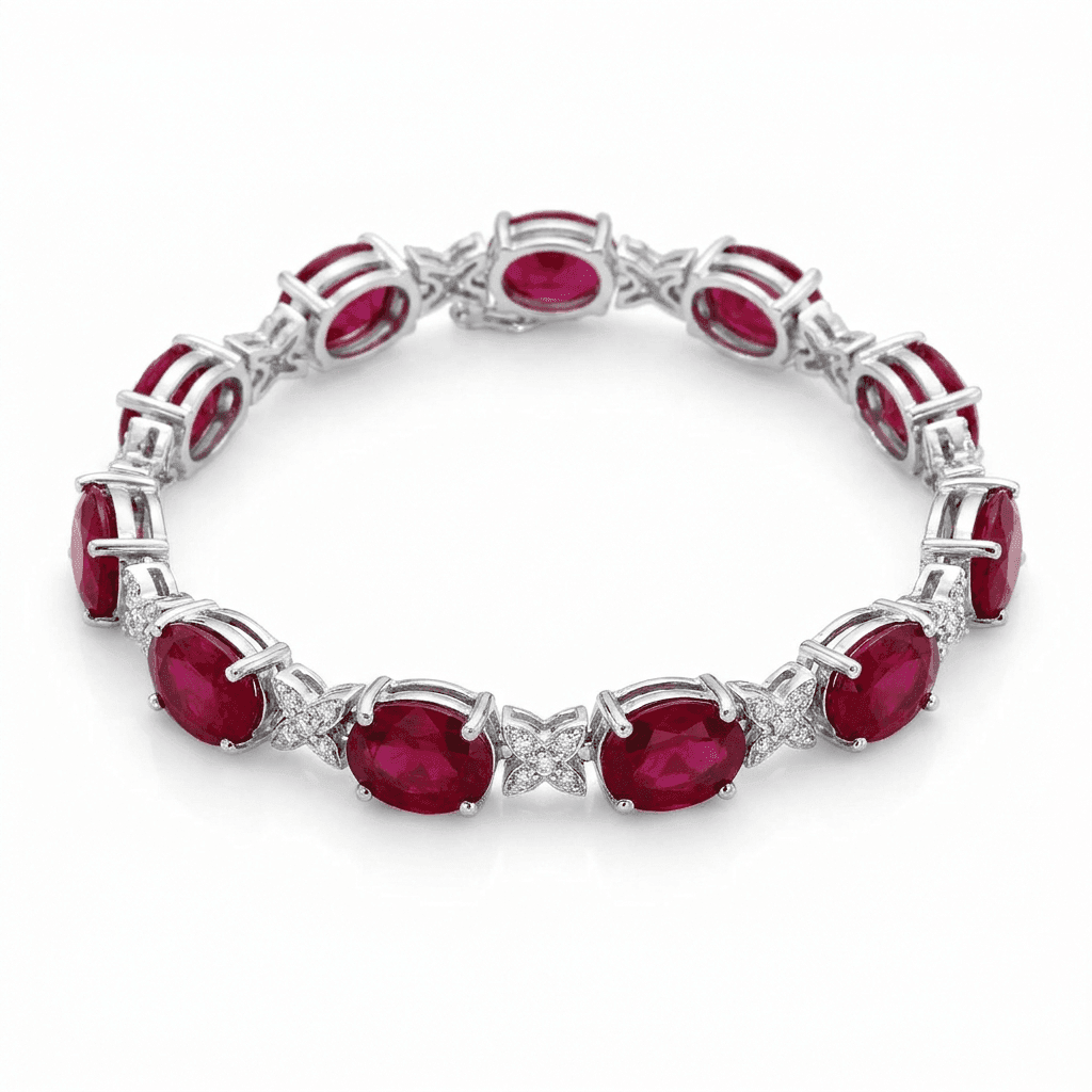 Celestial Tennis Bracelet — Ruby Edition