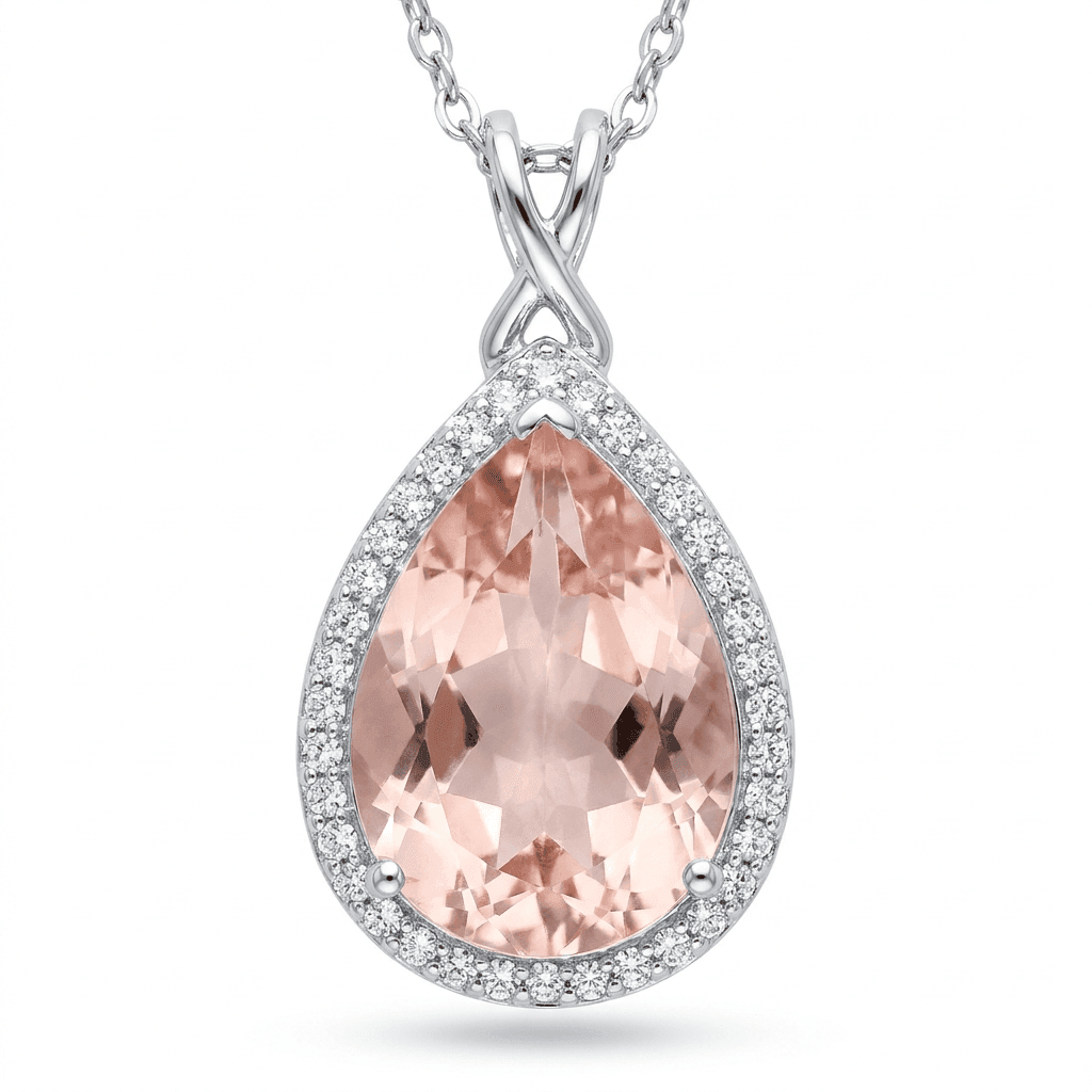 Celestial Drop Pendant — Morganite Edition